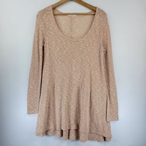 easel Marled Beige Long Sleeve Tunic